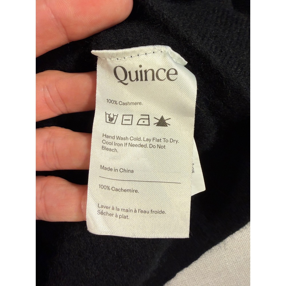 Quince Mongolian Cashmere Crewneck Sweater Black LB17932 Womens XS - Picture 5 of 8